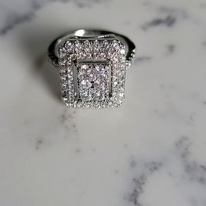 Beautiful sterling silver stamped cubic zirconia ring